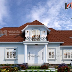 Mẫu thiết kế biệt thự 1.5 tầng đẹp tổ hợp mái thái ấn tượng BT1694