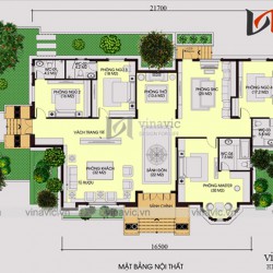Thiết kế nhà vườn 280m2 4 phòng ngủ mặt tiền 16m ở Hậu Giang BT1804
