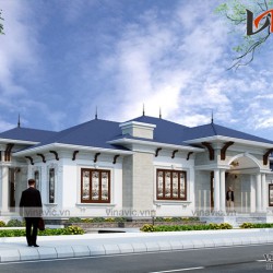 Thiết kế nhà vườn 280m2 4 phòng ngủ mặt tiền 16m ở Hậu Giang BT1804