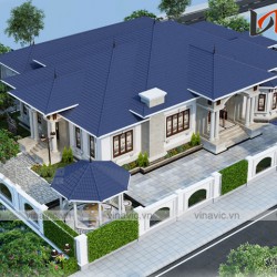 Thiết kế nhà vườn 280m2 4 phòng ngủ mặt tiền 16m ở Hậu Giang BT1804