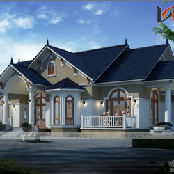 Biệt thự vườn 1 tầng 4 phòng ngủ tân cổ điển Hạ Hòa- Phú Thọ BT1676
