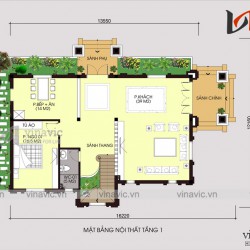 Thiết kế nhà 2 tầng 1 tum 160m2 phong cách cổ điển BT1686