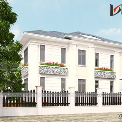 Mẫu nhà 2 tầng 4 phòng ngủ ngang 11m thiết kế ở Bắc Giang BT1669