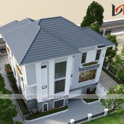 Mẫu nhà 2 tầng 4 phòng ngủ ngang 11m thiết kế ở Bắc Giang BT1669