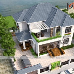 Mẫu nhà 2 tầng 4 phòng ngủ ngang 11m thiết kế ở Bắc Giang BT1669