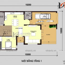 Thiết kế nhà 2 tầng 4 phòng ngủ diện tích 150m2 mái dốc truyền thống BT1671
