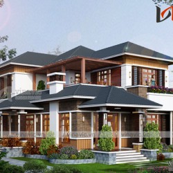 Mẫu thiết kế nhà 2 tầng 3 phòng ngủ diện tích 200m2 1 sàn BT1687