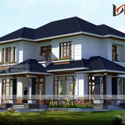 Mẫu thiết kế nhà vườn 2 tầng 120m2 mặt tiền 12m chiều sâu 10m BT1688