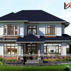 Mẫu thiết kế nhà vườn 2 tầng 120m2 mặt tiền 12m chiều sâu 10m BT1688