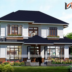 Mẫu thiết kế nhà vườn 2 tầng 120m2 mặt tiền 12m chiều sâu 10m BT1688