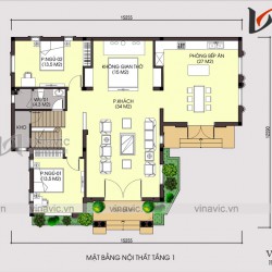 Hình ảnh mẫu nhà đẹp 2 tầng mái thái mặt tiền 16m chiều sâu 13m