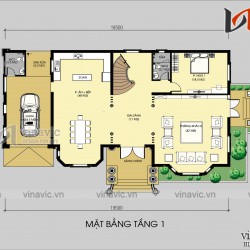 Mẫu thiết kế biệt thự 2 tầng tân cổ kiểu pháp đẹp BT1803