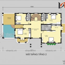 Mẫu thiết kế biệt thự 2 tầng tân cổ kiểu pháp đẹp BT1803