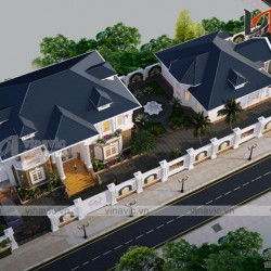 Mẫu thiết kế biệt thự 2 tầng tân cổ kiểu pháp đẹp BT1803