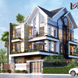 Mẫu thiết kế cải tạo biệt thự 3 tầng kiến trúc hiện đại ở Hà Nội BT1833