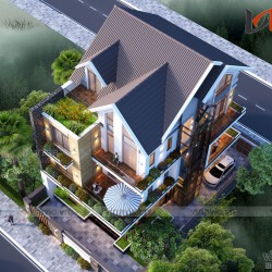 Mẫu thiết kế cải tạo biệt thự 3 tầng kiến trúc hiện đại ở Hà Nội BT1833