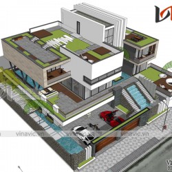 Biệt thự Singapore phong cách hiện đại ở Đồng Hới- Quảng Bình BT1836