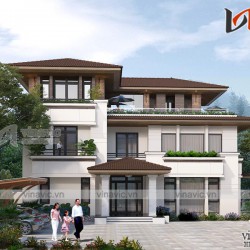 Mẫu thiết kế Villa 3 tầng hiện đại tuyệt đẹp tại TP Vĩnh Yên BT1838