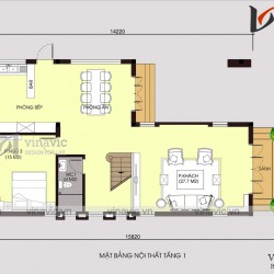 Biệt thự 3 tầng hiện đại mặt tiền 8m ở Hưng Yên BT1692