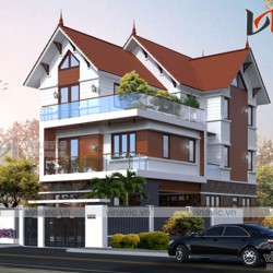 Biệt thự 3 tầng hiện đại mặt tiền 8m ở Hưng Yên BT1692
