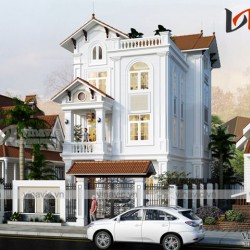 Thiết kế nhà đẹp 3 tầng mặt tiền 7m sâu 15m tân cổ điển Hà Nội BT1689
