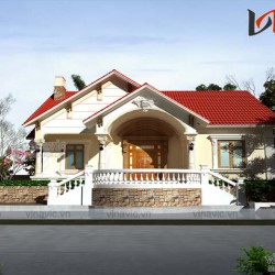 Mẫu nhà cấp 4 nông thôn 4 phòng ngủ 250 m2 1 tầng BT1811