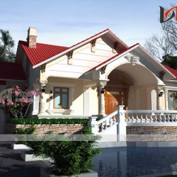 Mẫu nhà cấp 4 nông thôn 4 phòng ngủ 250 m2 1 tầng BT1811