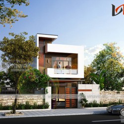 Mẫu nhà ống 2 tầng mặt tiền 5m 3 phòng ngủ hiện đại đơn giản