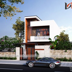 Mẫu nhà ống 2 tầng mặt tiền 5m 3 phòng ngủ hiện đại đơn giản