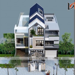 Mẫu nhà ống rộng 5m dài 16m thiết kế 3 tầng diện tích 80m2 NO1820