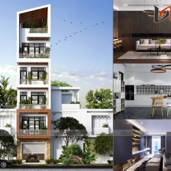 Mẫu thiết kế nhà phố 6 tầng hiện đại thanh thoát NO1818