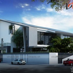 Thiết kế biệt thự nhà 2 tầng mái lệch hiện đại Độc Lạ BTCC1603