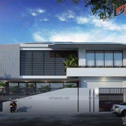 Thiết kế biệt thự nhà 2 tầng mái lệch hiện đại Độc Lạ BTCC1603