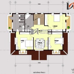 Mẫu nhà 2 tầng 130m2 4 phòng ngủ sân vườn rộng dt 10mx13m BT1454