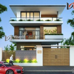 Biệt thự 3 phòng ngủ 160m2 hiện đại 3 tầng mặt tiền 9m chiều sâu 15m BTCC1439