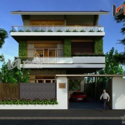 Biệt thự 3 phòng ngủ 160m2 hiện đại 3 tầng mặt tiền 9m chiều sâu 15m BTCC1439