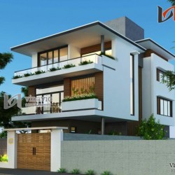 Biệt thự 3 phòng ngủ 160m2 hiện đại 3 tầng mặt tiền 9m chiều sâu 15m BTCC1439