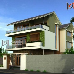 Biệt thự 3 phòng ngủ 160m2 hiện đại 3 tầng mặt tiền 9m chiều sâu 15m BTCC1439