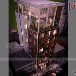 Mẫu thiết kế khách sạn 7 tầng hiện đại 160m2 tại Cần Thơ KSVP05