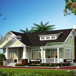 Mẫu nhà 1 tầng ngang 17m sâu 15m  4 phòng ngủ ở Phú Thọ BT1444