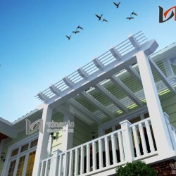 Mẫu nhà 1 tầng ngang 17m sâu 15m  4 phòng ngủ ở Phú Thọ BT1444