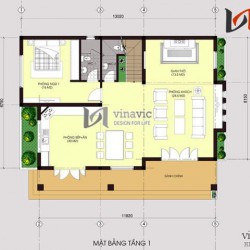 Mẫu biệt thự nhà vườn 2 tầng hiện đại sân vườn rộng mặt tiền 15m BT1455