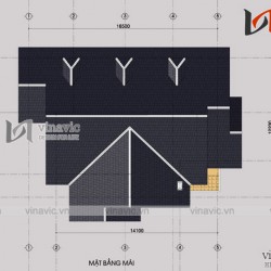 Thiết kế nhà vườn 1 tầng mái thái 3 phòng ngủ trên đất 19x12m BT1513