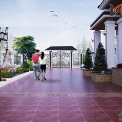 Nhà biệt thự mái thái 1 tầng đẹp phong cách hiện đại: BT1514