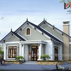 Thiết kế nhà vườn 150m2 3 phòng ngủ trên đất 13.7x13.5m BT1524