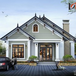 Thiết kế nhà vườn 150m2 3 phòng ngủ trên đất 13.7x13.5m BT1524