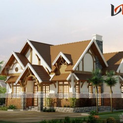 Thiết kế mẫu nhà vuông 1 tầng 3 phòng ngủ 130m2 hiện đại BT1656