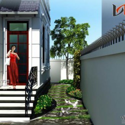 Bản vẽ thiết kế biệt thự đẹp 2 tầng diện tích 200m2 mặt tiền 9m BT1459