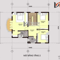 Bản vẽ thiết kế biệt thự đẹp 2 tầng diện tích 200m2 mặt tiền 9m BT1459