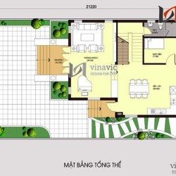 Bản vẽ thiết kế biệt thự đẹp 2 tầng diện tích 200m2 mặt tiền 9m BT1459